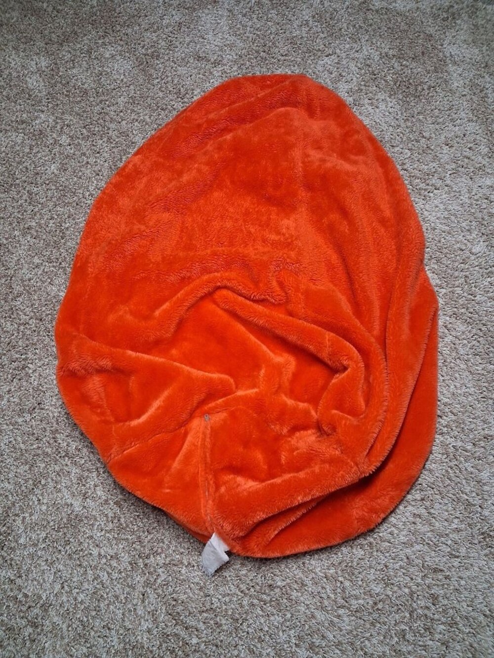 Retro 1970's Orange Faux Fur Plush Authentic Bean Bag Chair Cover ONLY No filler
